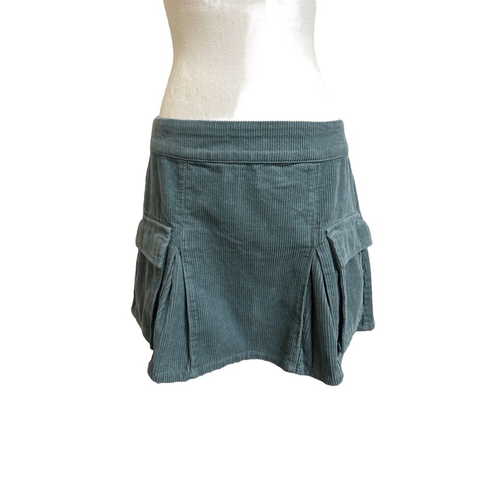 New Wild Fable Women's M Blue Corduroy Cargo Mini Skirt 100% Cotton NWT